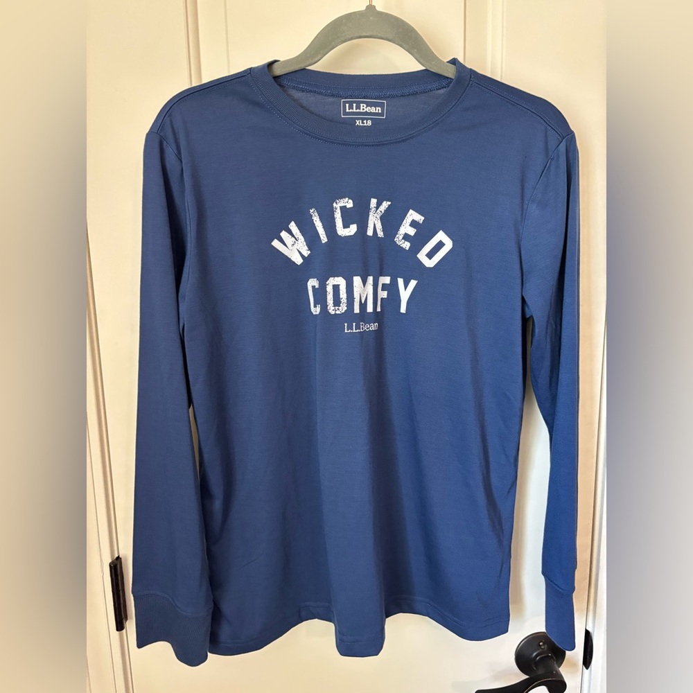 L.L Bean Kids Long Sleeve Wicked Comfy Tee Shirt Size XL